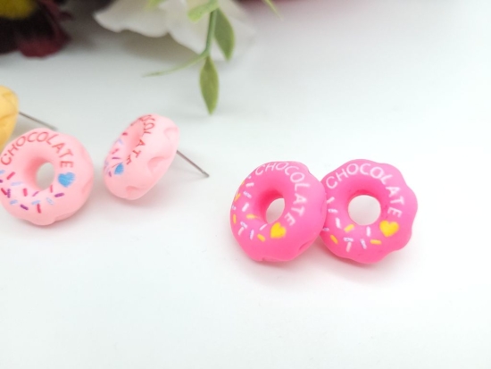 Preview: bunte Donut Ohrstecker Chocolate